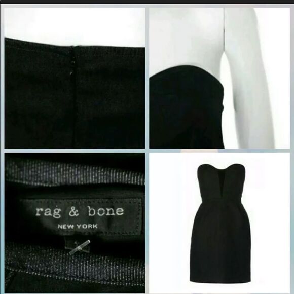 RAG & BONE Dark Denim Strapless Suede Mini POCKETS - Picture 8 of 13